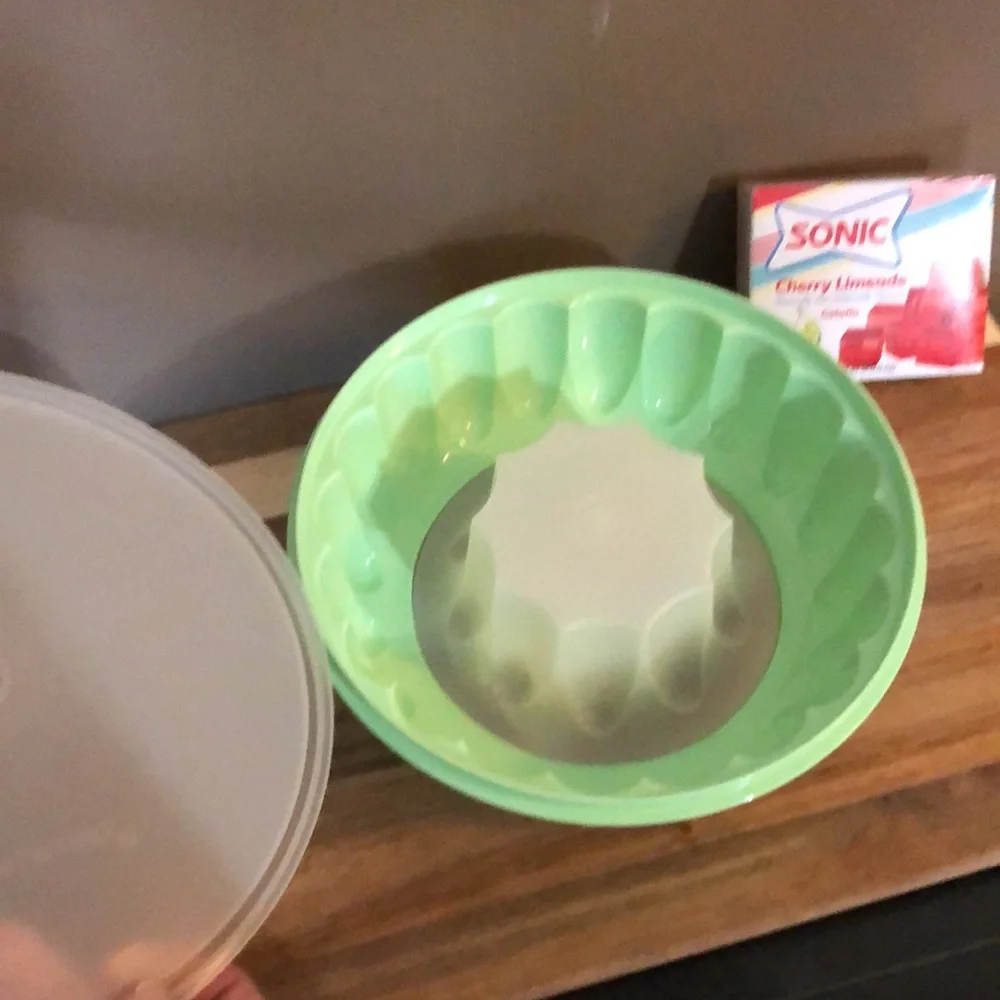 Tupperware Jello Ring/Mold-Pistachio Green-Like New-Scalloped-Aprox 9in Diameter